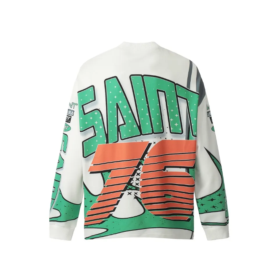 Saint michael tears all-over printed long-sleeved vintage autumn and winter T-shirt Style number: 114 Size: M L XL Wholesale price: 136 Color: Picture color